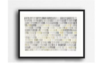 Original Abstract Painting, Minimal Watercolor Painting, Minimalist Art Gray Yellow Watercolor painting on Fabriano Paper