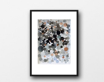 Minimalist Painting, Black Watercolor Print Black Gold - abstract watercolor painting watercolor print