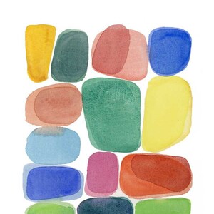 Abstract Watercolor painting, Colorful wall Art, Modern home decor