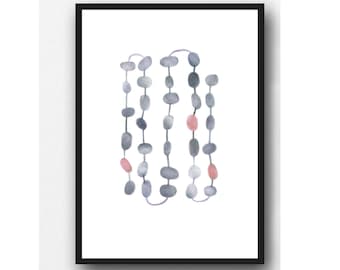 Minimalist Print, Minimalist Art, Abstract Art Print, Gray-Pink Minimalist Wall Art