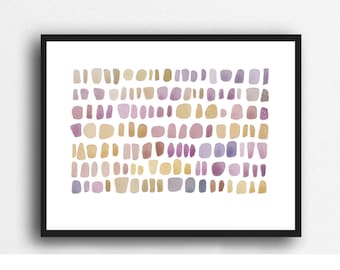 original Watercolor Painting - Minimal Abstract painting - original painting pebbles Painting Watercolor Painting of pebbles