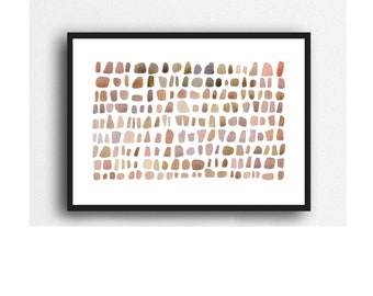 Minimalist watercolor Earth colors, Abstract Watercolor Painting