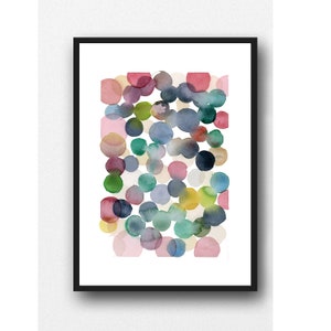 watercolor bubbles, Abstract painting Watercolor print, pink bubbles, Nursery room decor, giclee art print, watercolor painting