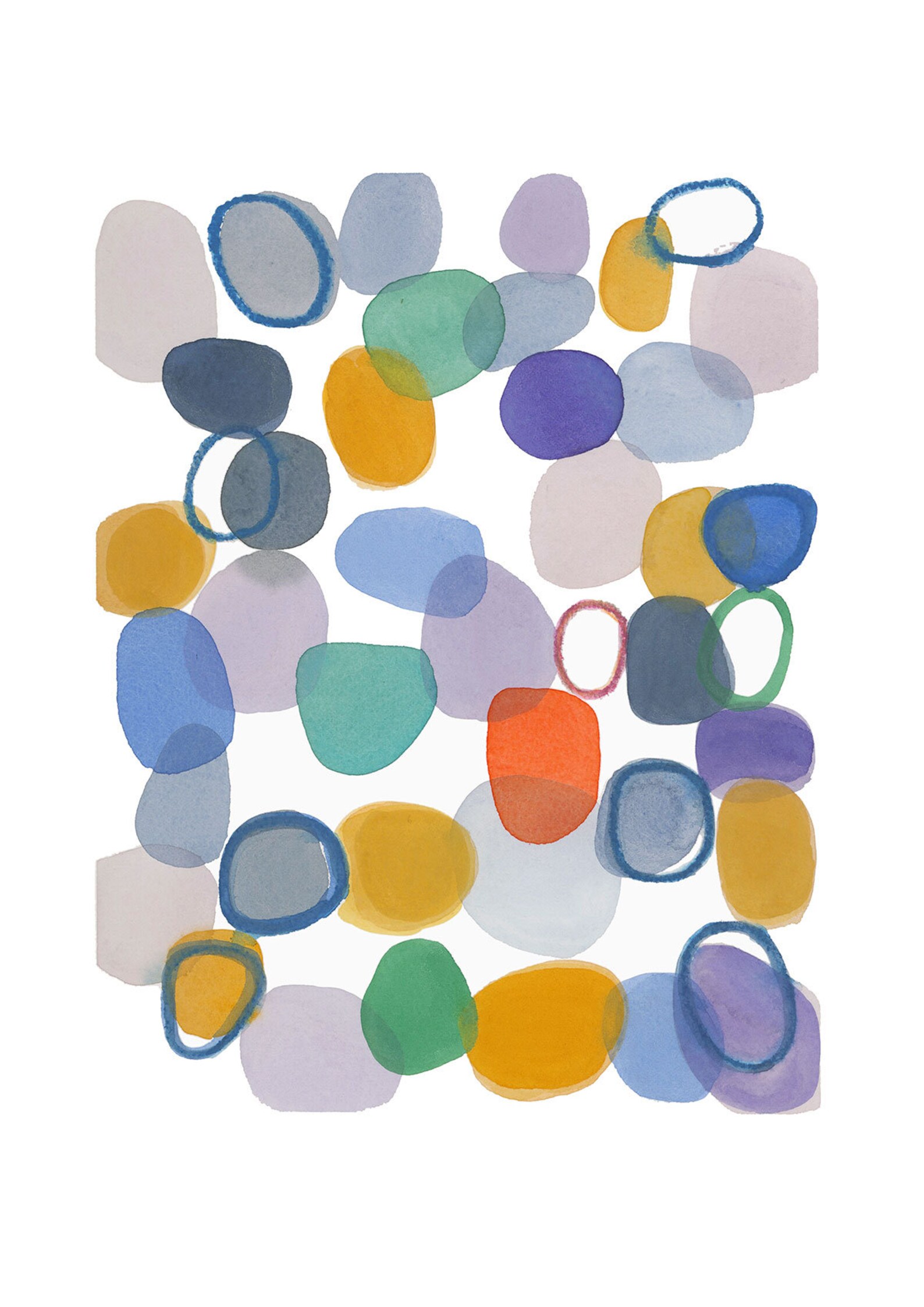 Abstract Modern Watercolor Painting Colorful Contemporary Art Etsy