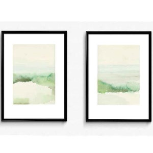 Watercolor Landscape Paintings, Abstract Landscape Art Prints,  set of 2 Watercolor Prints