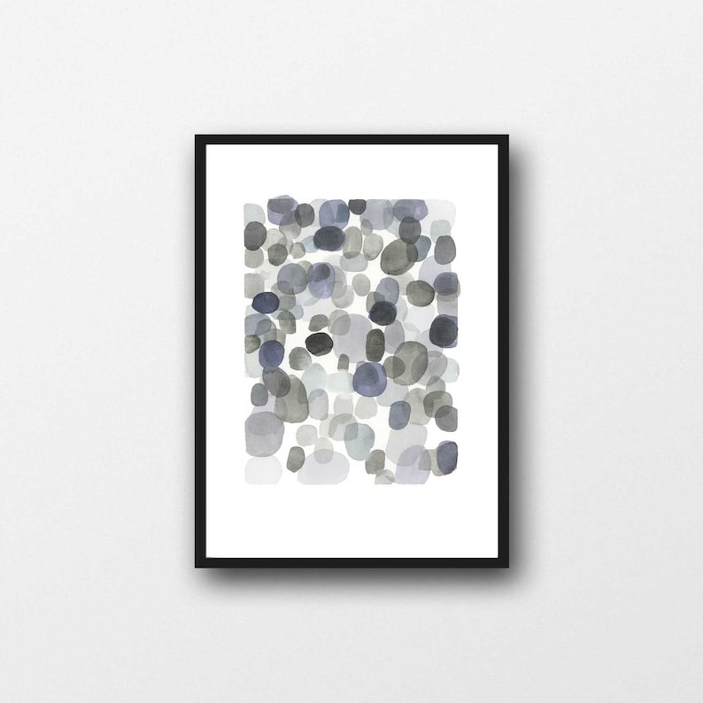 Abstract Art abstract painting modern painting Watercolor painting watercolor grey watercolor print pebble art neutral colors