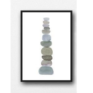 Pebble Art Print, Minimalist Zen decor, Modern Nursery decor