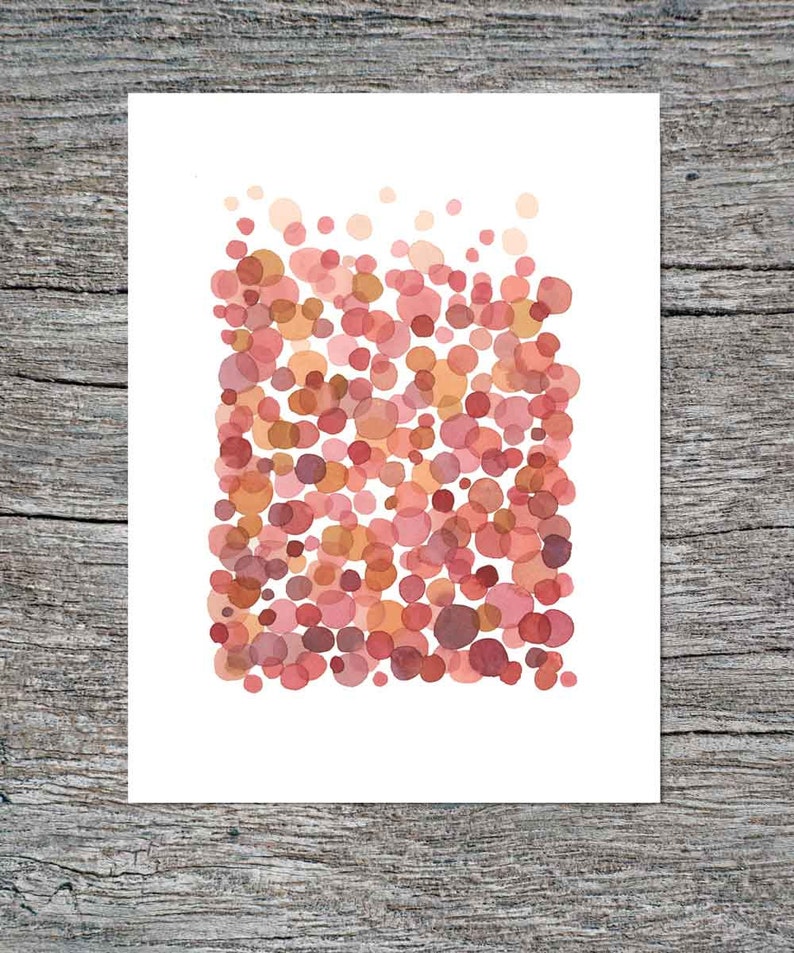 Abstract watercolor painting Living Coral, Living Room Decor, Nursery Room Decor image 3