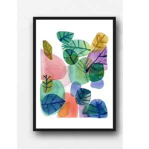 Abstract Watercolor Painting,  Nature Green Watercolor Print