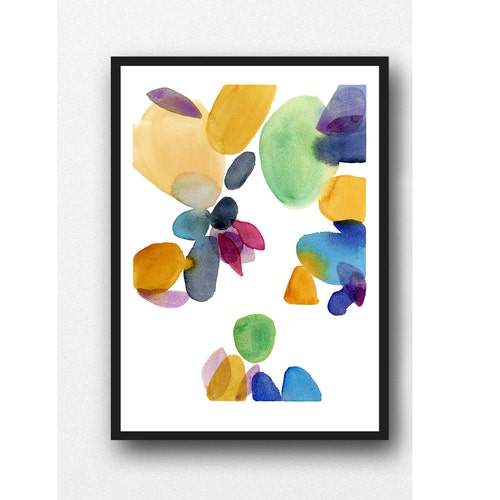 Colorful Watercolor Painting Nursery Decor Abstract Wall Etsy