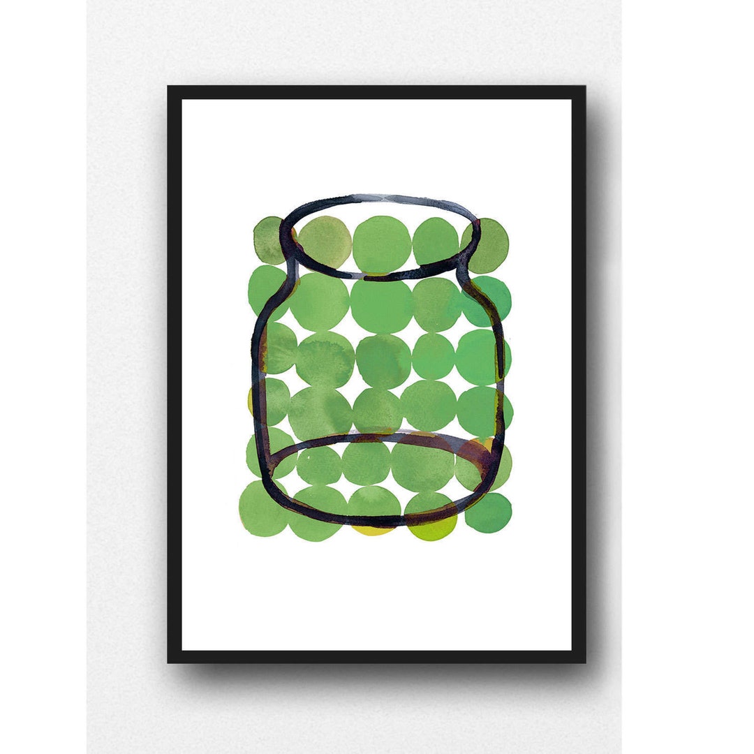 Watercolor Green Kitchen Art Green Wall Art Kitchen Decor Etsy