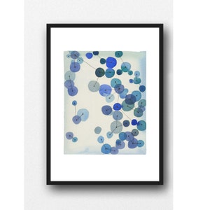 Watercolor Constellation art, home decor, blue modern wall art, abstract art print