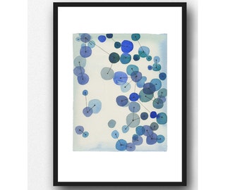 Watercolor Constellation art, home decor, blue modern wall art, abstract art print