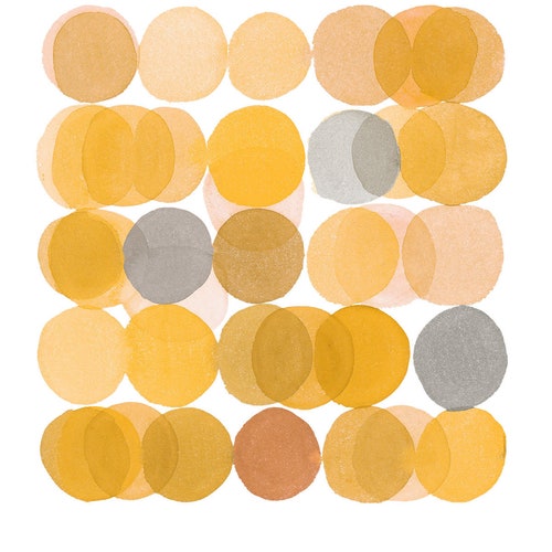 Gallery Wall set, Abstract Art Prints, shops Set of 4 prints, Minimal Watercolor Paintings, Gray Yellow Art Prints