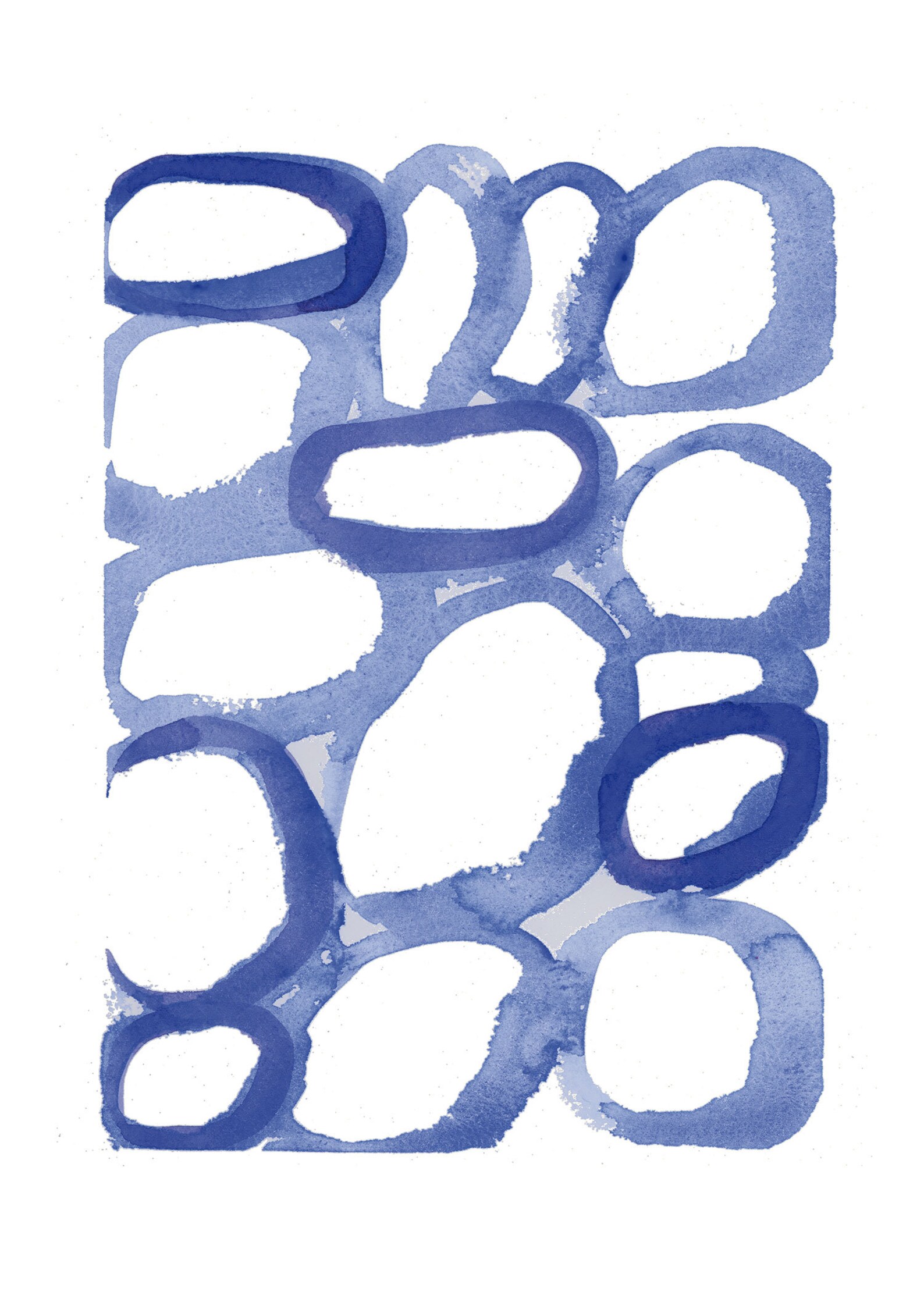 Blue Wall Art Set of 4 Watercolor Art Prints Nautical Home Etsy