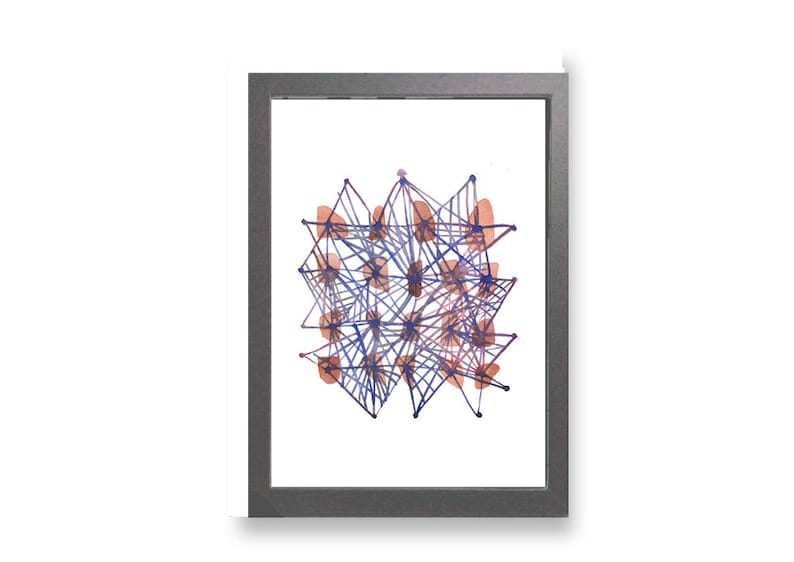 Watercolor painting watercolor print Connecting the dots abstract watercolor painting
