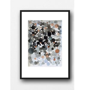 Black Abstract Watercolor Painting, Modern Art for Living room image 1