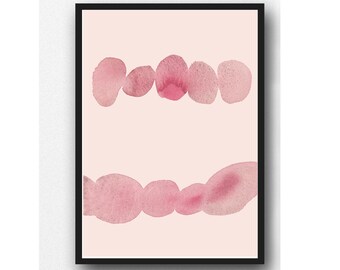 Minimalist Wall Art,  Minimal Abstract Art, Minimal Print, Pink Connections
