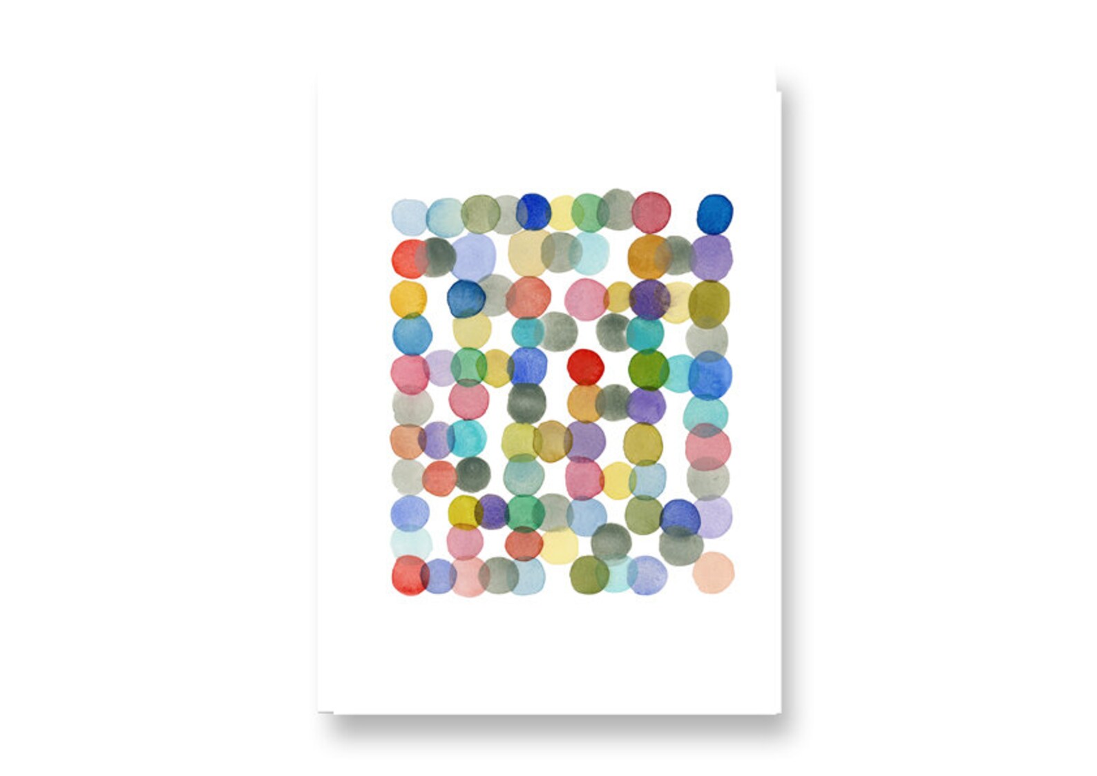Watercolor Yellow Dots Colorful Wall Decor Watercolor Print Etsy