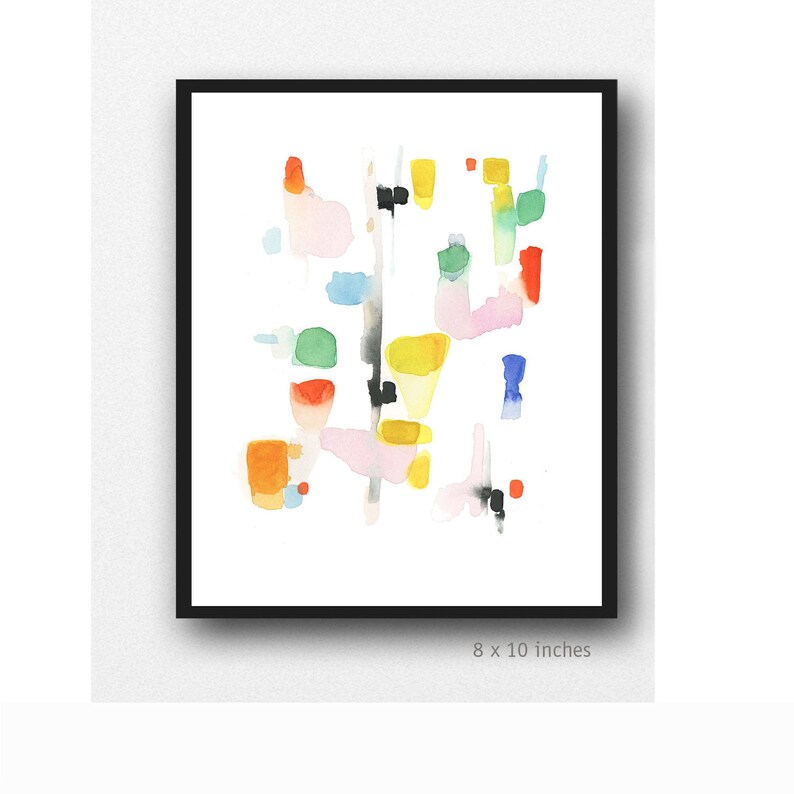 Set of 2 prints, Minimalist Wall Art, Colorful Watercolor Paintings, Abstract Watercolor Art prints image 7