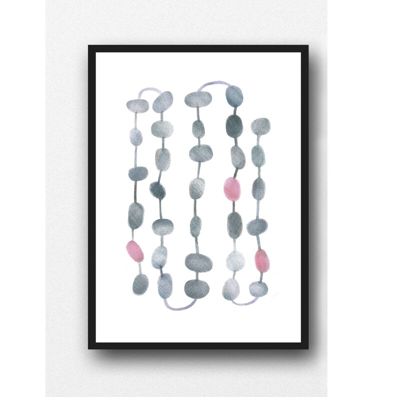 Minimalist Abstract Prints Gray pink Wall Art Scandinavian Etsy