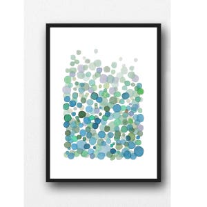 Abstract print, watercolor art print, teal green abstract watercolor painting, modern fine art prints