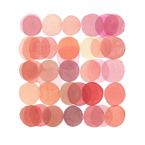 Kitchen Decor, Modern Minimalist Wall Art, Colorful Concentric Red Circles Abstract Print