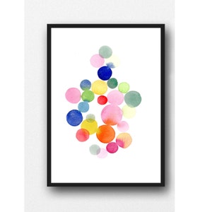 Colorful Watercolor Painting, nursery decor, abstract wall art, watercolor print, nursery room decor