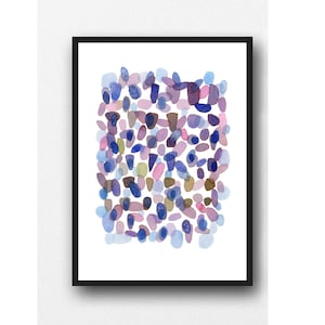 Abstract Watercolor Painting, Purple plum Watercolor Print, Modern Wall Art