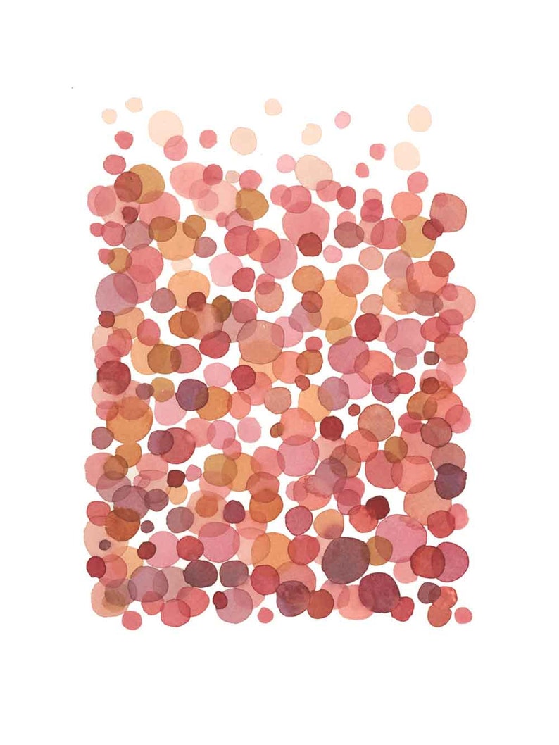 Abstract watercolor painting Living Coral, Living Room Decor, Nursery Room Decor image 2