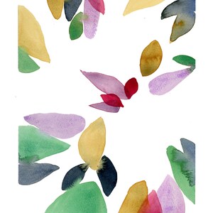 Colorful watercolor painting, Autumn series, Abstract watercolor print Watercolor art, colorful home decor image 3