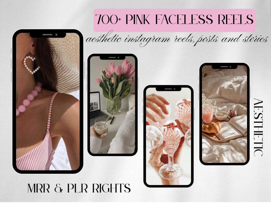 700+ Pink Faceless Instagram Templates: PLR MRR Canva Reels, Posts ...