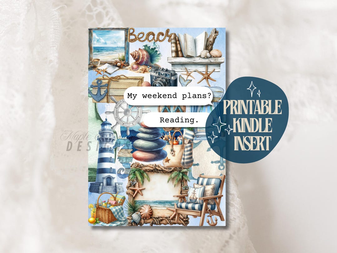 Coastal Kindle Insert Summer Aesthetic Kindle Printable Clear Case ...