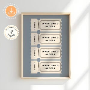 Retro Therapy Ticket Wall Art | Printable Mental Health Art | Psychologist Office Wall Art | Therapy Room Decor | Therapy Room Poster|