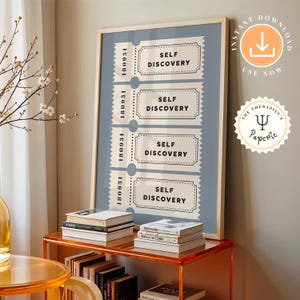 Retro Therapy Ticket Wall Art | Printable Mental Health Art | Psychologist Office Wall Art | Therapy Room Decor | Therapy Room Poster|