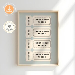 Retro Therapy Ticket Wall Art | Printable Mental Health Art | Psychologist Office Wall Art | Therapy Room Decor | Therapy Room Poster|