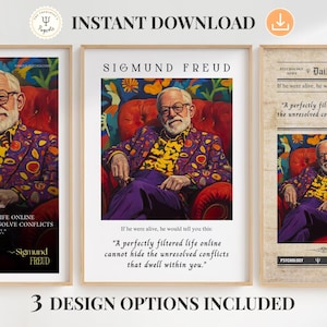 Funny Freud Psychology Poster: Therapy Office Wall Art (Digital Download)