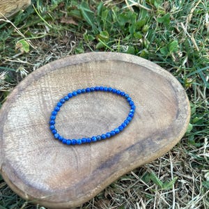 Bracelet Stones Lapis Lazuli Beads AA 4mm