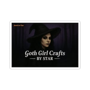 Gothic Witch Kiss-Cut Stickers, Dark Aesthetic Décor for Goth Lovers, Laptop Stickers, Halloween Décor, Unique Gifts