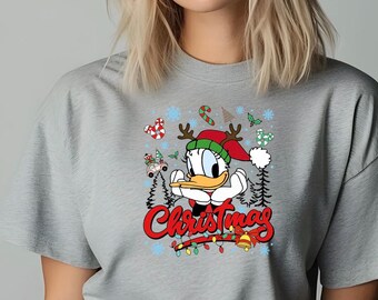 Daisy Duck Christmas Shirt – Gildan DTF Print Sweatshirt, Disney Family Holiday Tee, Park Outfit
