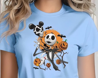Camiseta o sudadera de Halloween con Jack Skellington / Camiseta con calavera de Mickey / Ropa de otoño de Disney espeluznante