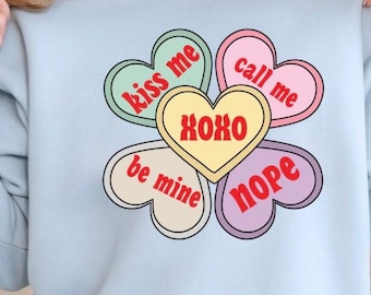 Sudadera con capucha y corazón de caramelo de San Valentín, divertida camiseta unisex de Gildan