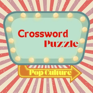 Pop Culture Crossword Puzzles, Crossword Puzzles for Adults, Printable Activity, Printable Games, Cross Word Activity Game