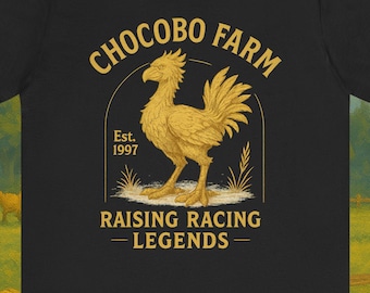 Chocobo Farm Shirt - Raising Racing Legends - Final Fantasy Inspired Tee for Gamers and Fans - Premium Bella + Canvas Tee