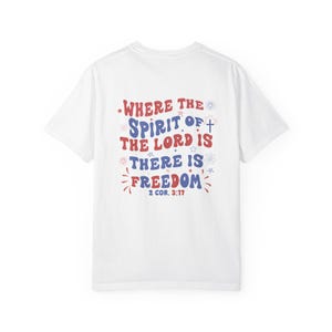 T-shirt med texten "Där Herrens Ande är" | Amerikanska flaggan, 2 Kor 3:17
