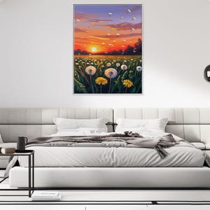 Dandelion Canvas Art Print: Impressionistic Floral Wall Decor