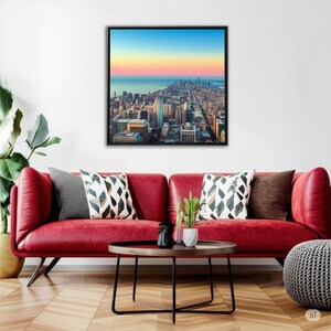 Chicago Cityscape Wall Art, Matte Canvas Framed Print, Home Decor, Skyline Poster, Urban Landscape Artwork, Historical Chicago