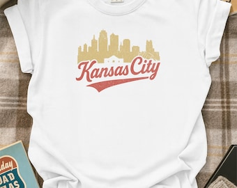 Retro Kansas City Skyline T-Shirt: Vintage Missouri Souvenir Tee