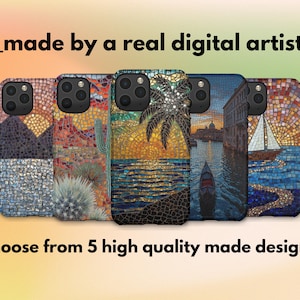 Faux Glasmalerei-Mosaik-Telefon-Hülle, Kunst inspirierte Telefon-Abdeckung, bunter Schutz, Mosaik-Design