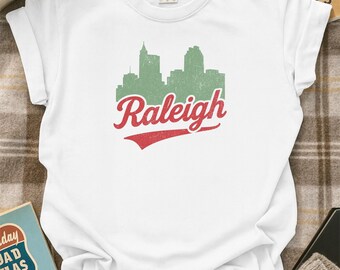 Retro Raleigh Skyline T-Shirt: Vintage City of Oaks Souvenir Tee